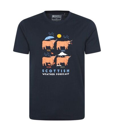 Mens scottish weather forecast graphic t-shirt navy Mountain Warehouse