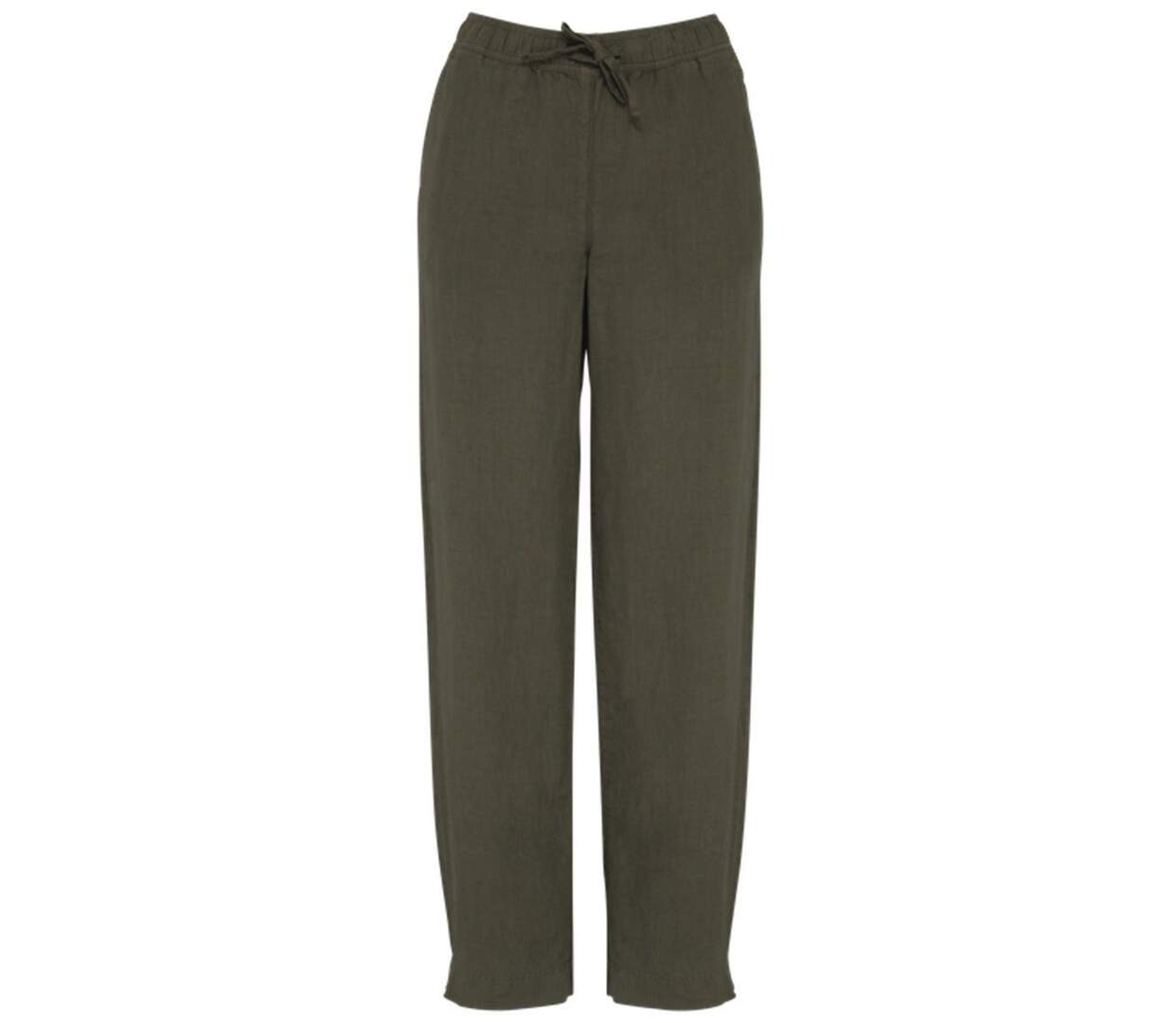 Pantalon en lin - Femme - PATS733 - vert kaki-1