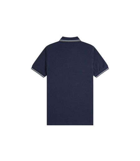 Polo Motif/style Double Pointe Homme Bleu Ardoise Fred Perry