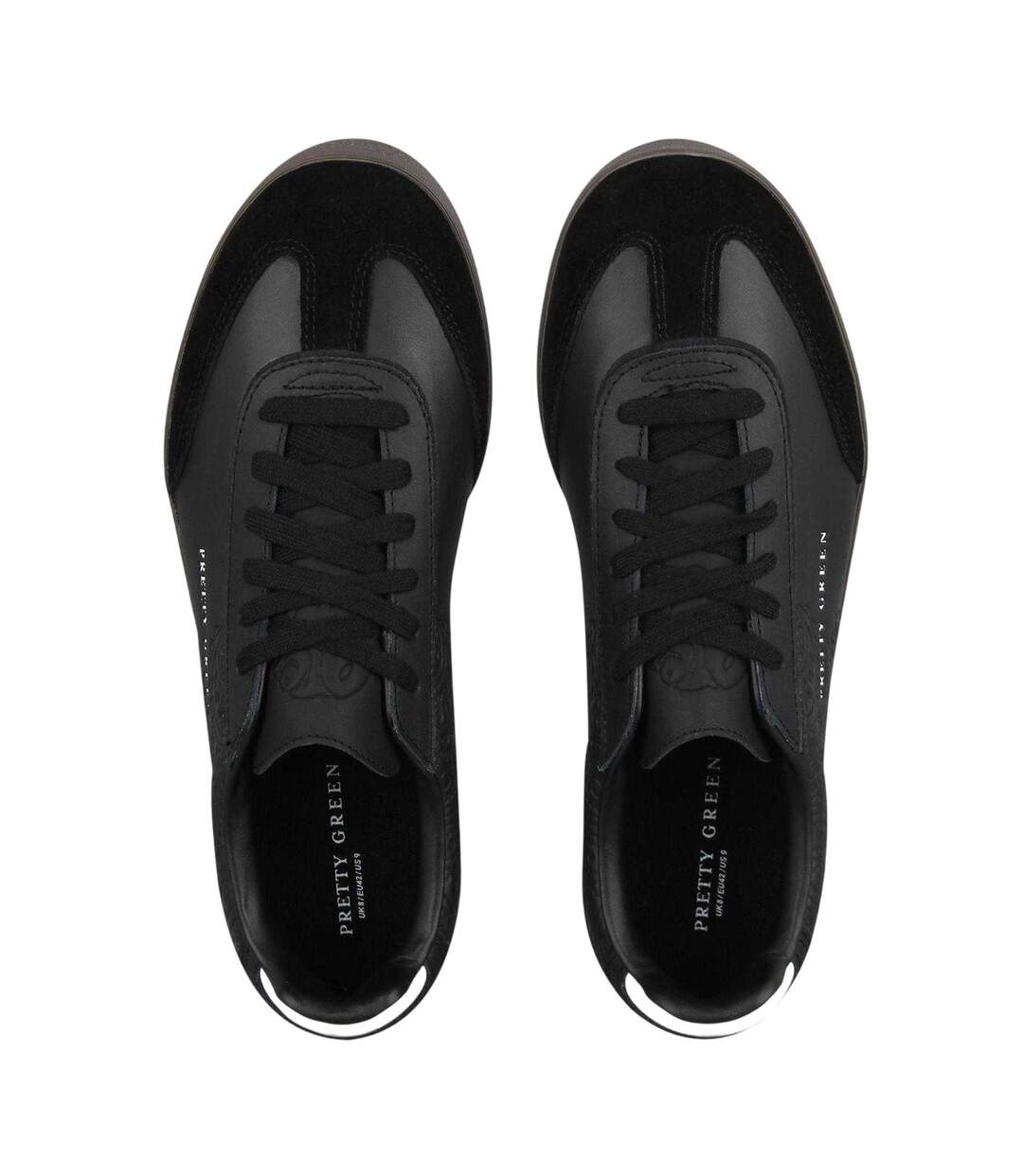 Mens Moorgate Leather Trainers Black Pretty Green-3