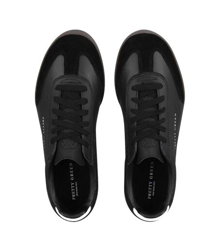 Mens Moorgate Leather Trainers Black Pretty Green