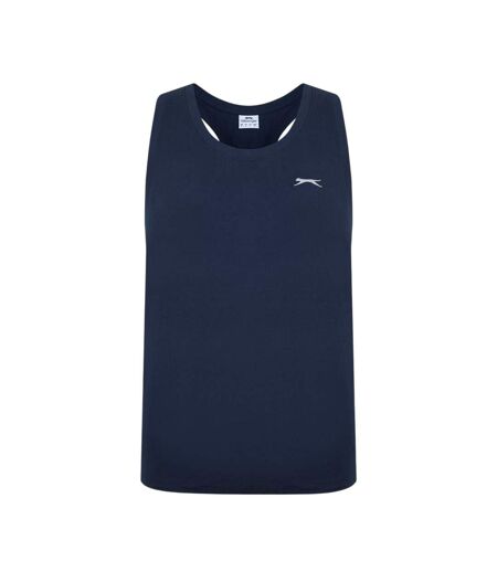Mens Cotton Sleeveless Vest Top Navy Slazenger