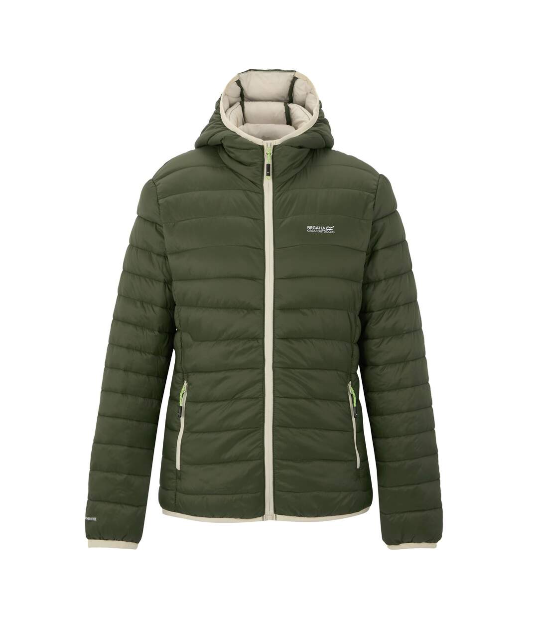 Womens/ladies Marizion Hooded Padded Jacket Olive Night Light Vanilla Regatta-2