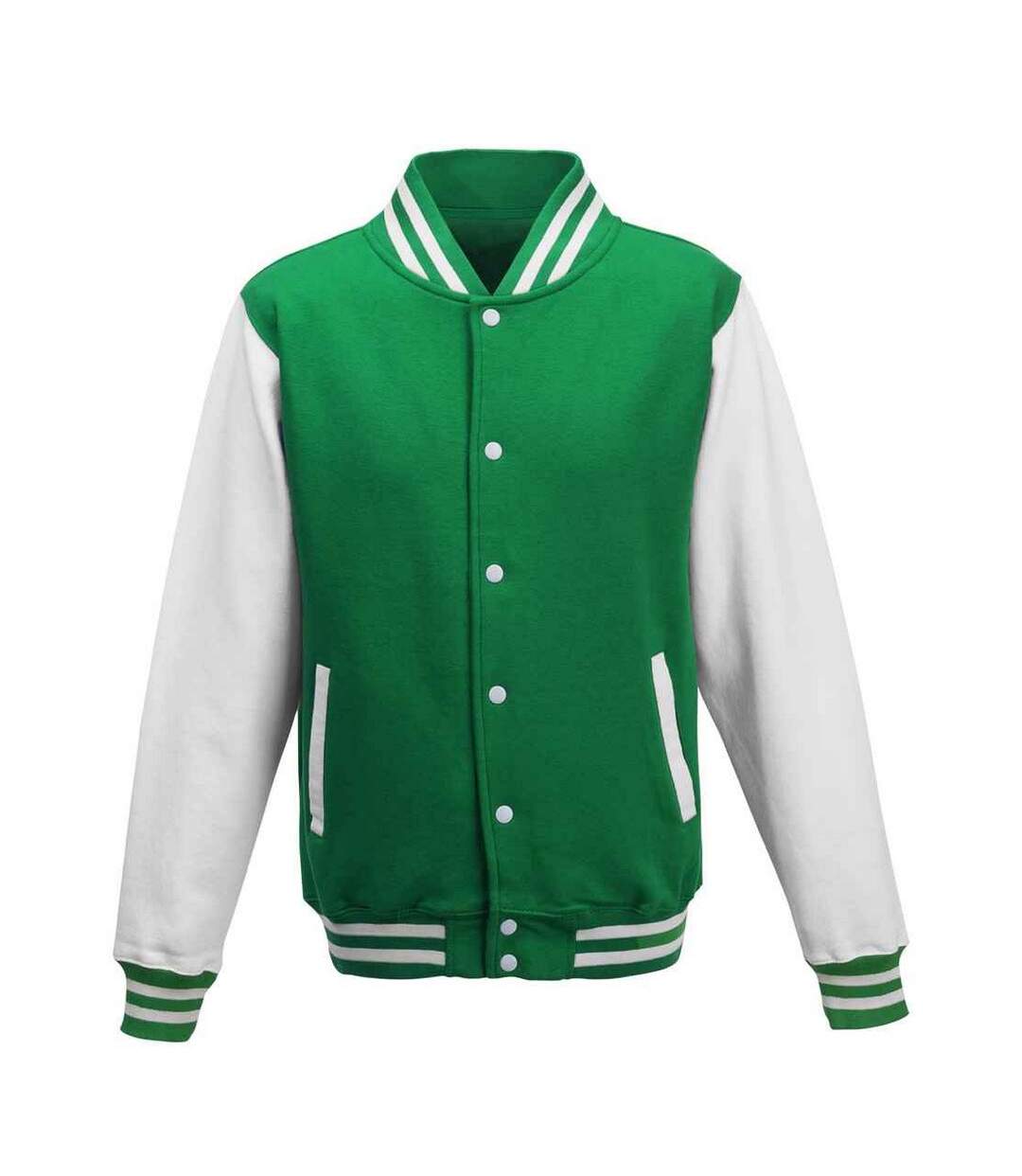 Blouson D'université Adulte Vert Kelly Blanc Awdis-1