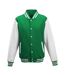 Blouson D'université Adulte Vert Kelly Blanc Awdis-1