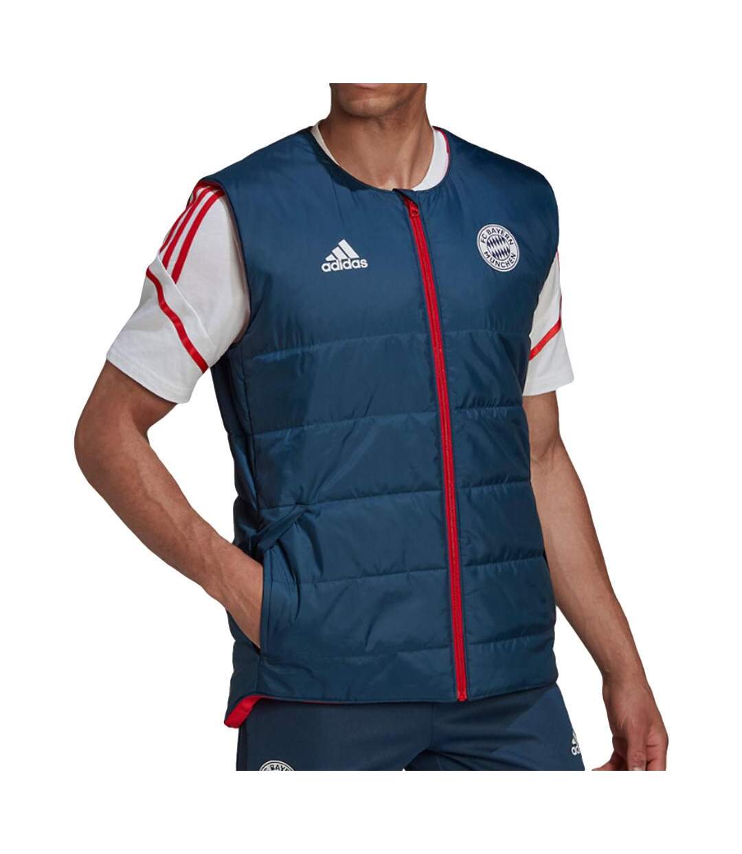Bayern munich doudoune réversible sans manches marine homme adidas - s-1
