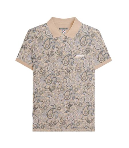 Polo Motif/style Cachemire Homme Beige Gris Lambretta