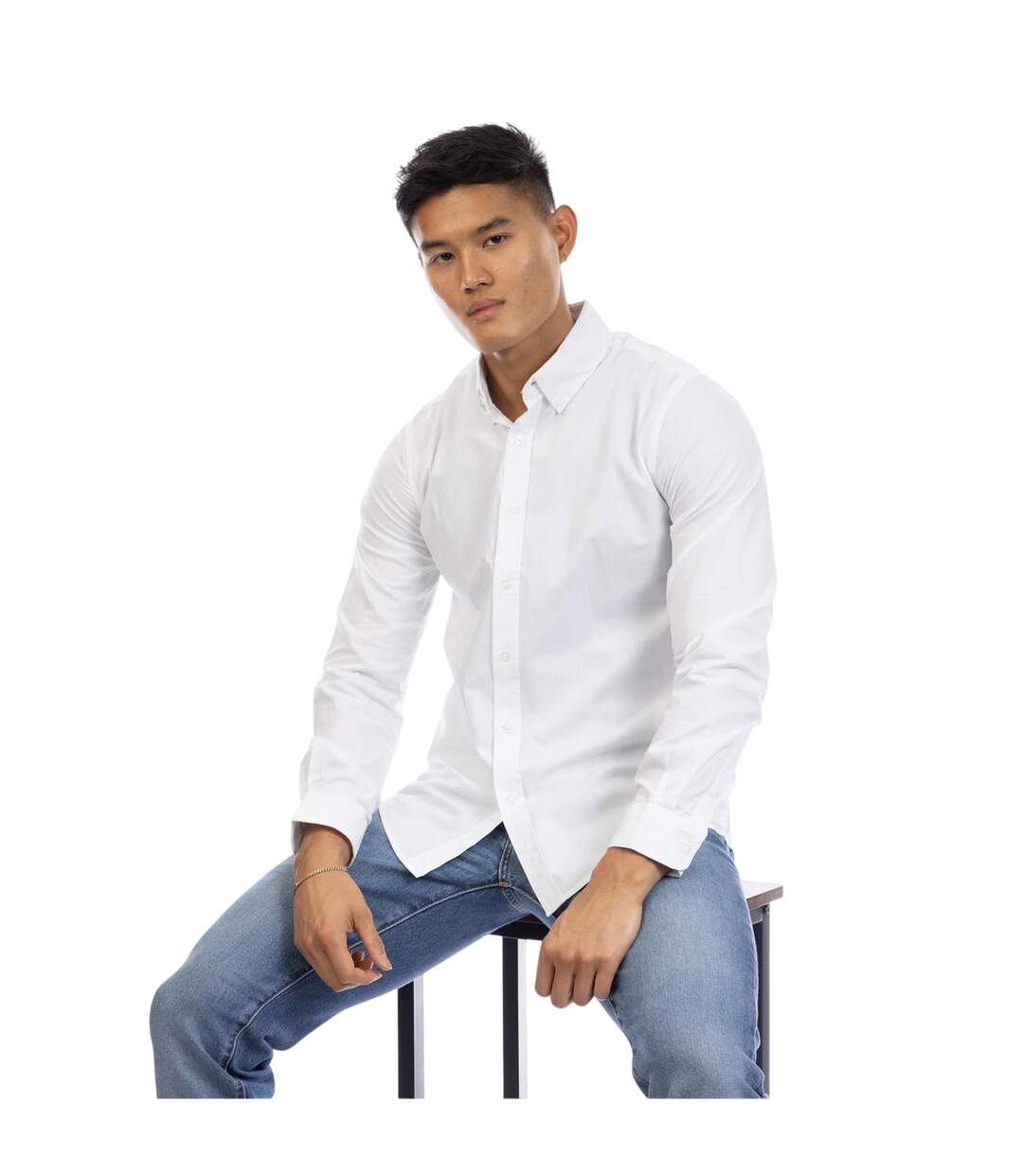 Mens Regular Long-sleeved Shirt White Peter Werth-1