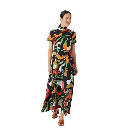 Principles Womens/Ladies Leaf Print Short-Sleeved Midi Dress (Multicolored) - UTDH5408