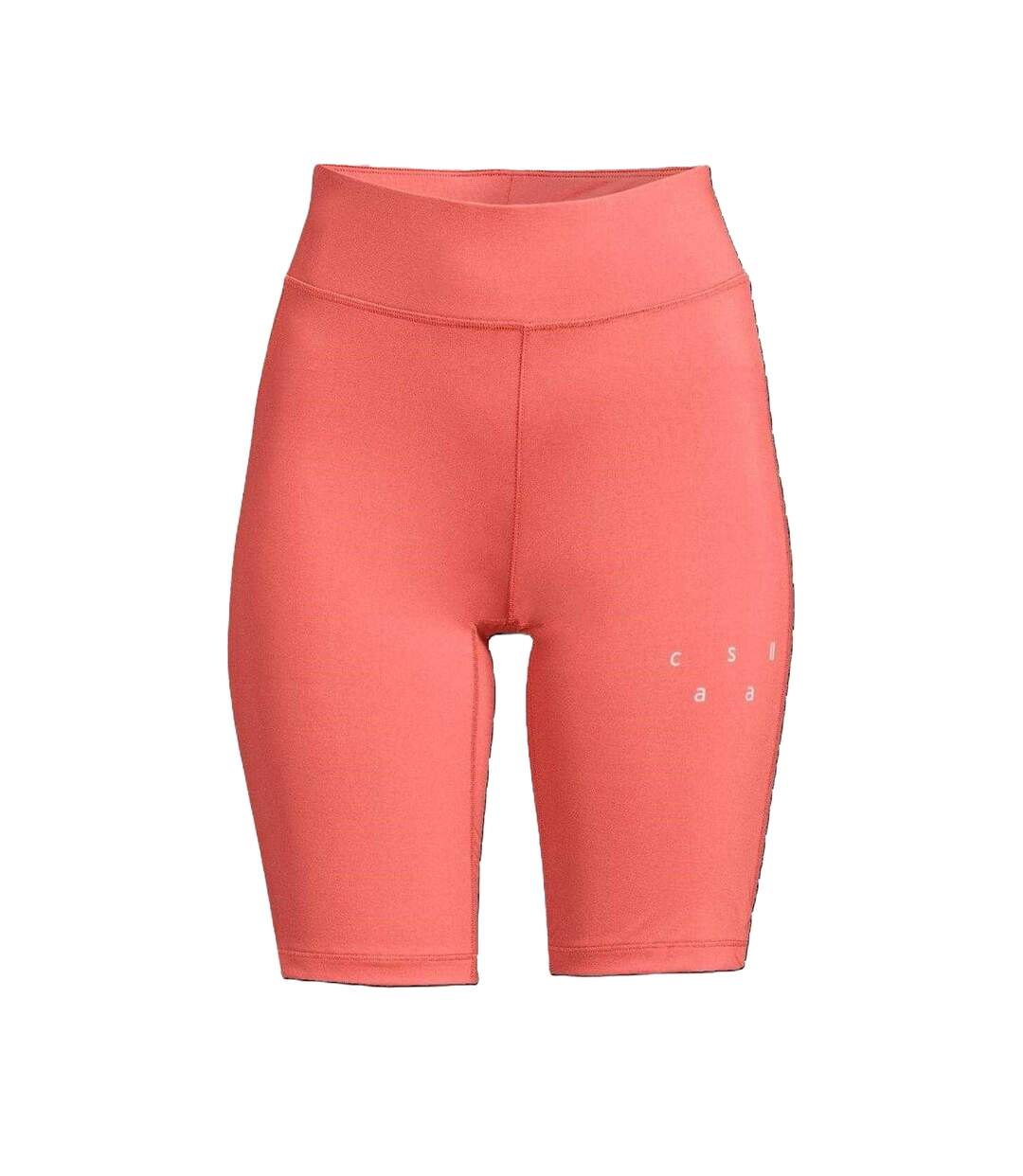 Womens/ladies High Waist Skinny Cycling Shorts Deep  Coral-2
