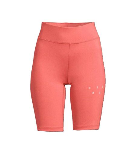Womens/ladies High Waist Skinny Cycling Shorts Deep  Coral