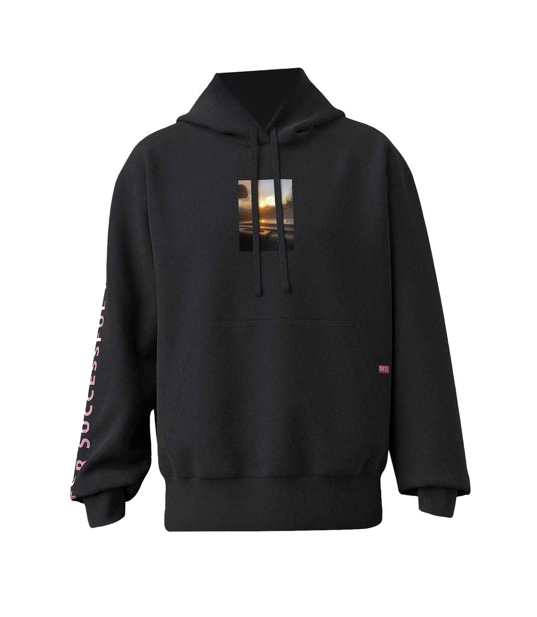 Unisex Adult Photo Print Hoodie Black Diesel-1