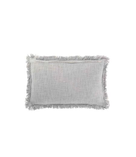 Paris Prix - Coussin Déco franges Velours 35x55cm Gris Bleu