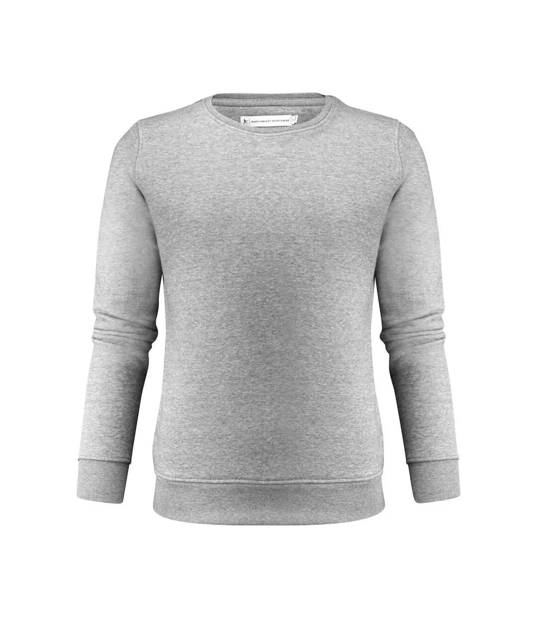 Womens/ladies Alder Crew Neck Sweatshirt Grey Melange James Harvest-2