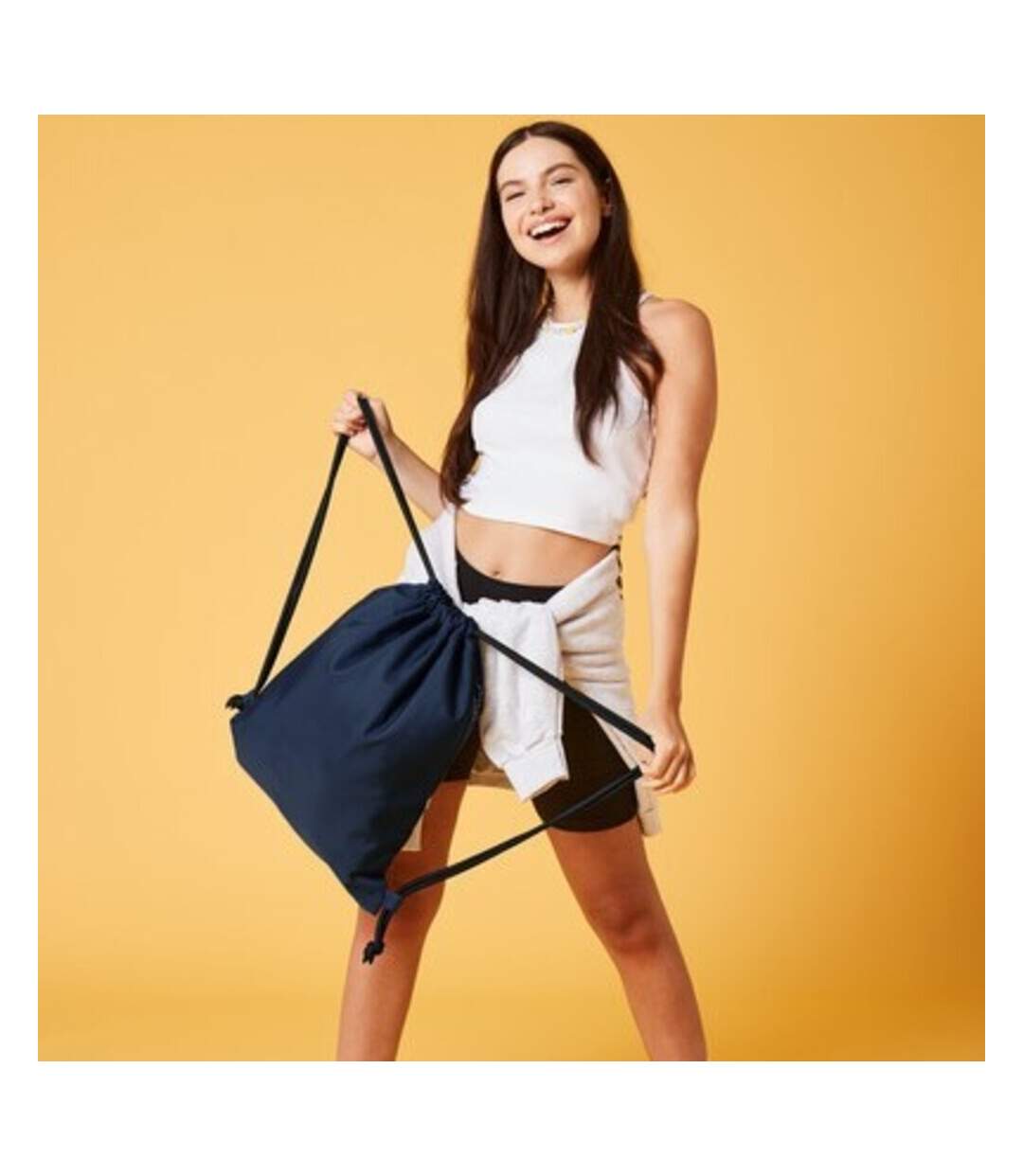 Sac À Cordon Taille Unique Bleu Marine Bagbase-4