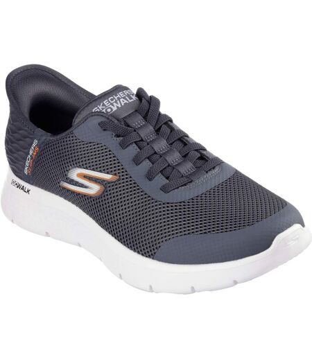 Mens go walk flex hands up shoes grey Skechers