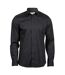 Mens luxury stretch long-sleeved shirt black Tee Jays