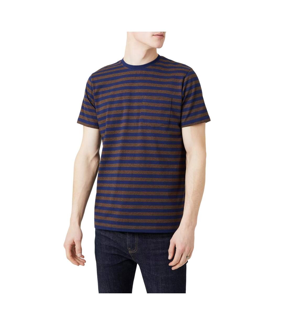 Maine Mens Stripe T-Shirt (Mustard)