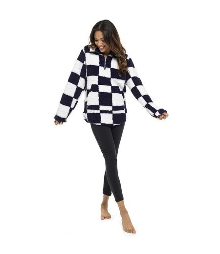 Pull Motif À Carreaux Femme Noir Blanc Keanu
