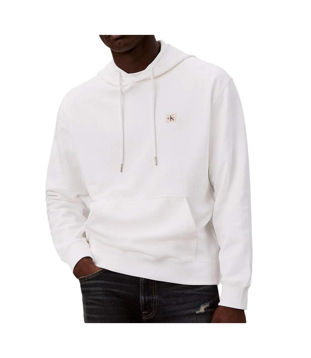 Sweat blanc homme calvin klein terry-1
