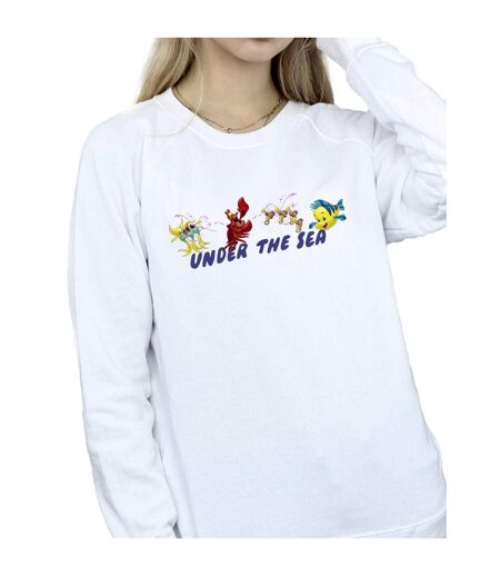 Disney - Sweat THE LITTLE MERMAID UNDER THE SEA - Femme (Blanc) - UTBI23472