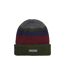 Mens & Ladies Waterproof Thermal Roll Cuff Striped Beanie Hat-1