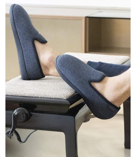 Isotoner Chaussons Charentaises homme polaire chinée semelle ergonomique, mousse à mémoire forme