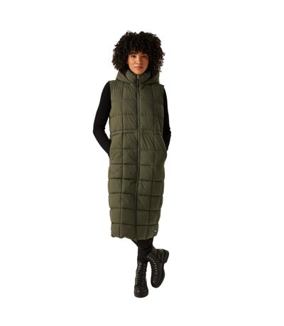 Womens/ladies Leandra Longline Gilet Dark Khaki Regatta