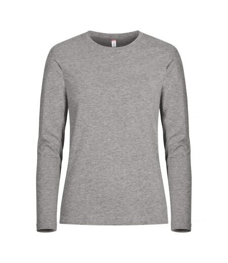 Clique Womens/Ladies Melange Long-Sleeved T-Shirt (Gray) - UTUB427