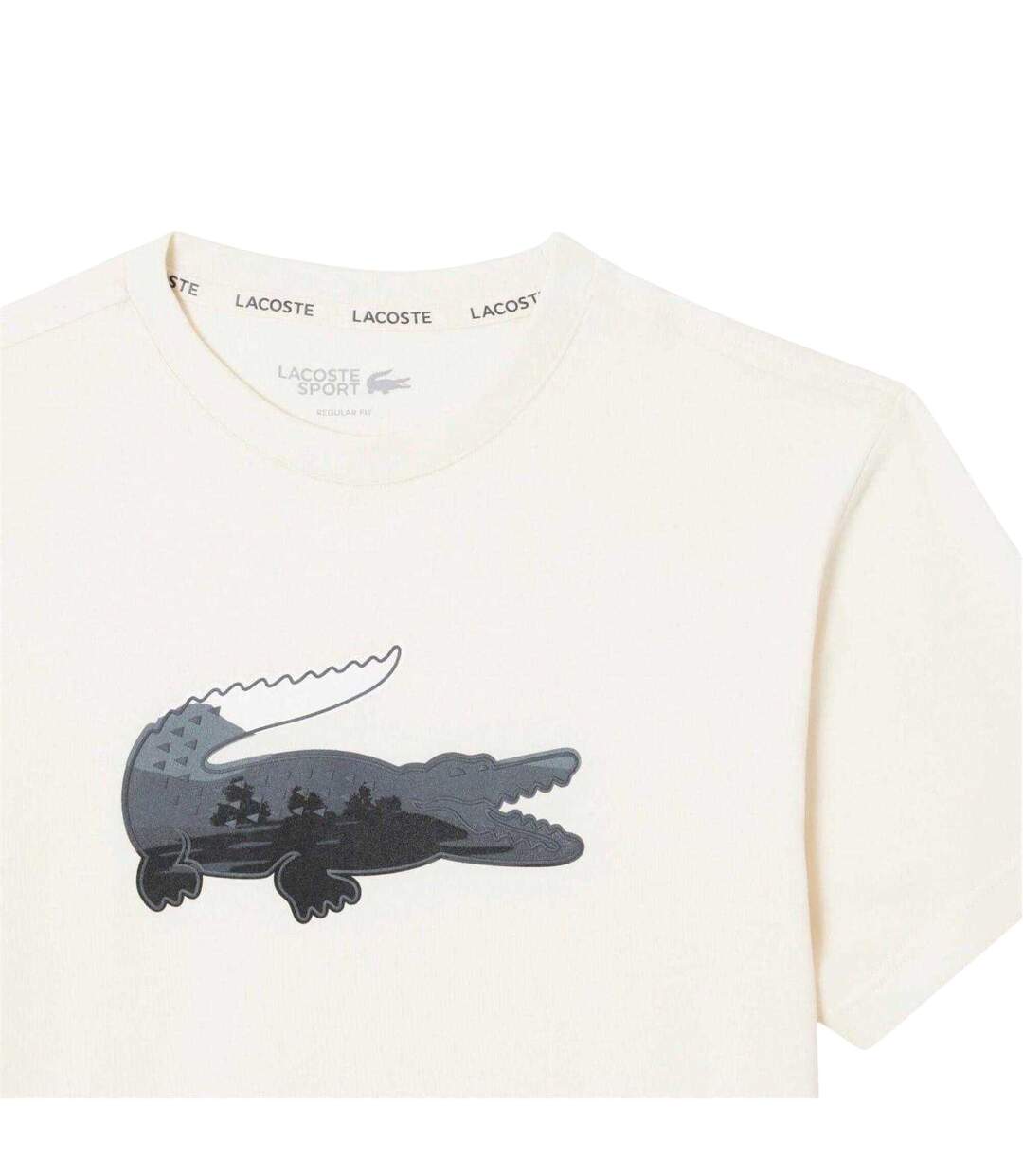T-shirt Motif/style Imprimé Crocodile Homme Blanc Lacoste-4