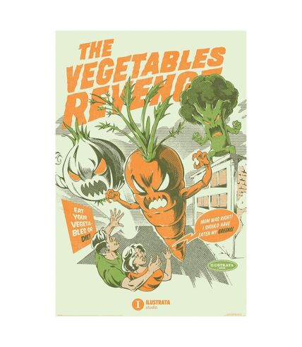 Ilustrata The Vegetables Revenge Maxi Poster (Orange/Green) (91.5cm x 61cm) - UTPM6900