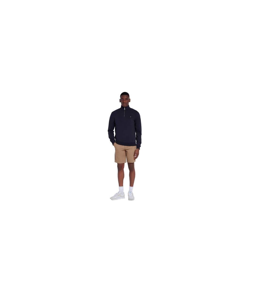 Mens Cotton Chino Shorts Beige Farah-1