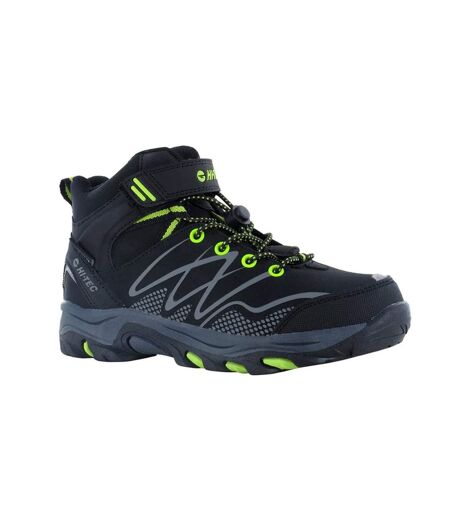 Bottines de marche blackout garçon noir / vert clair Hi-Tec