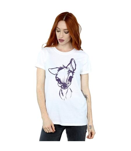 Disney T-shirt boyfriend en coton Motivation Bambi Femmes/Ladies (Blanc) - UTBI18217