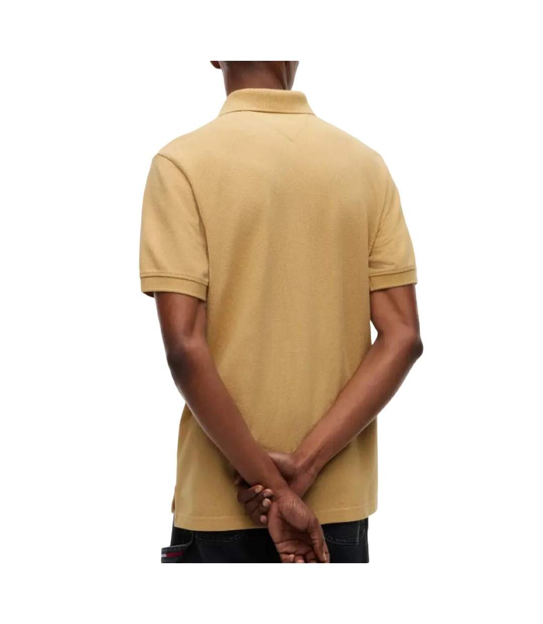 Polo beige foncé homme tommy hilfiger regular-2