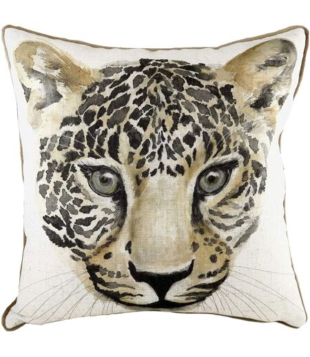 Evans Lichfield Safari Leopard Cushion Cover (White/Black/Brown) (One Size)