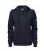 Womens/ladies Overhead Full Zip Hoodie Dark Navy Printer-1