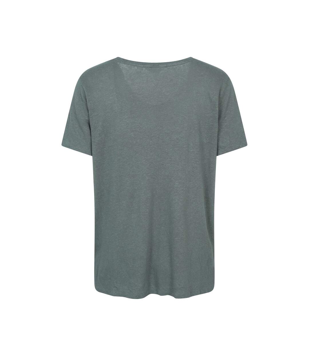 Womens/ladies Slub Linen Blend T-shirt Khaki Green Mountain Warehouse-2