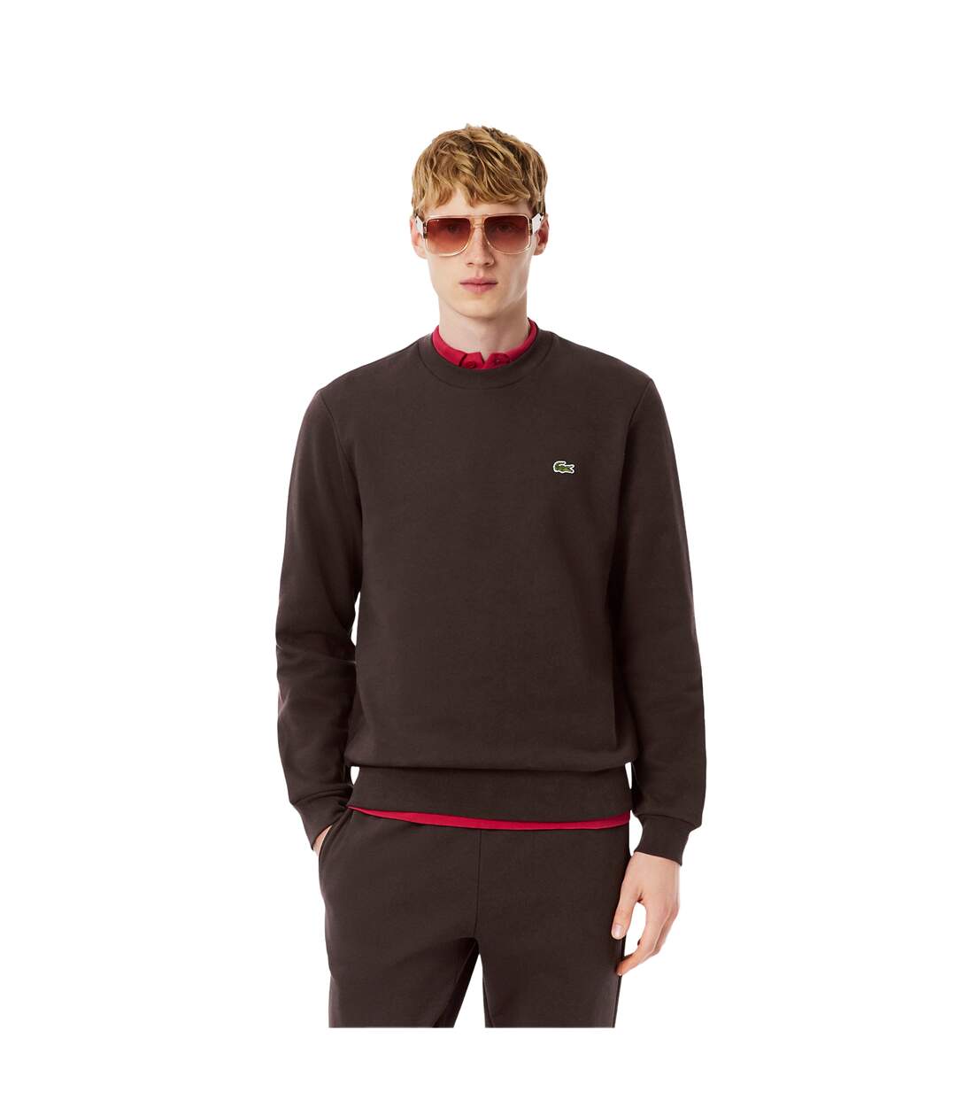 Sweat Motif/style Petit Logo Homme Marron Lacoste-4
