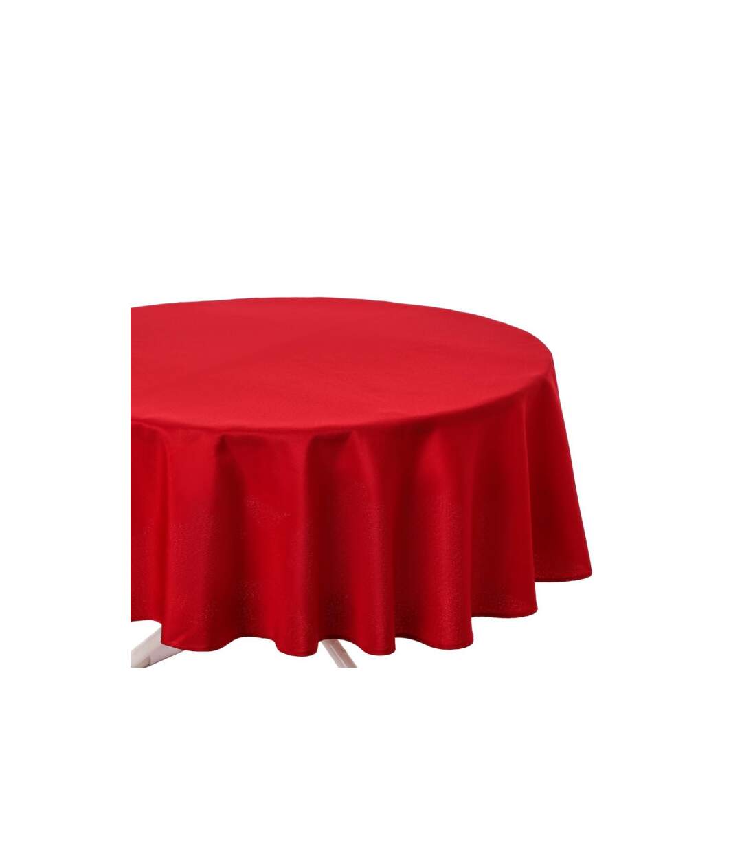 Nappe Antitache Ronde Unie 180cm Rouge-3