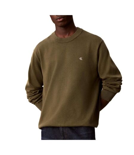 Pull kaki homme calvin klein jeans crwn