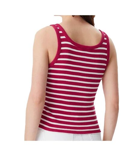 Débardeur rouge/blanc femme tommy hilfiger tjw slim button tank - l