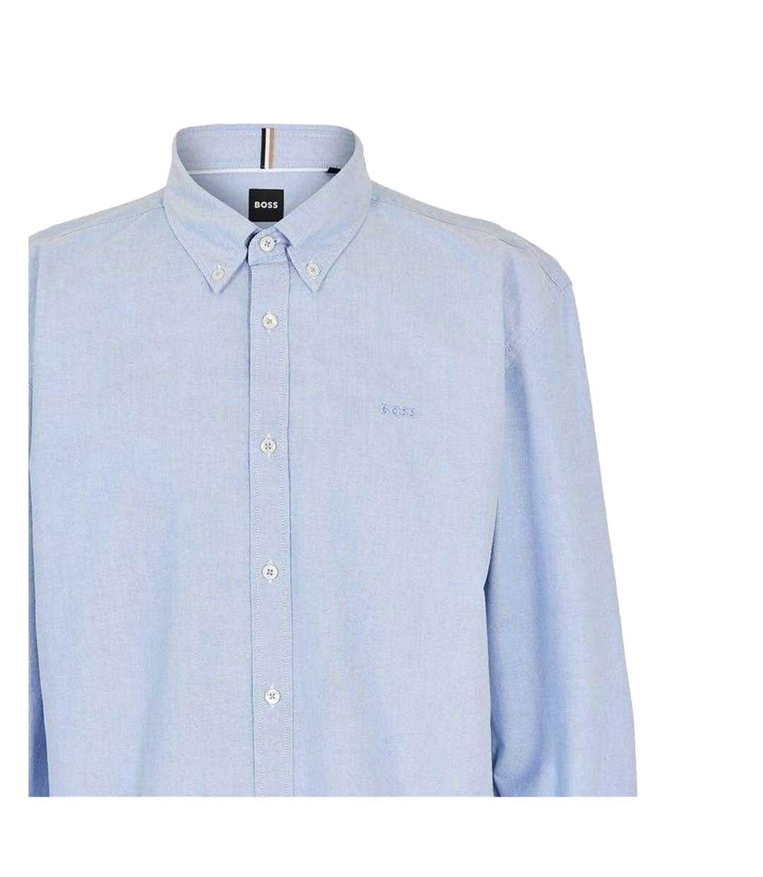 Chemise Manches Longues Motif/style Uni Homme Bleu Clair Boss-3