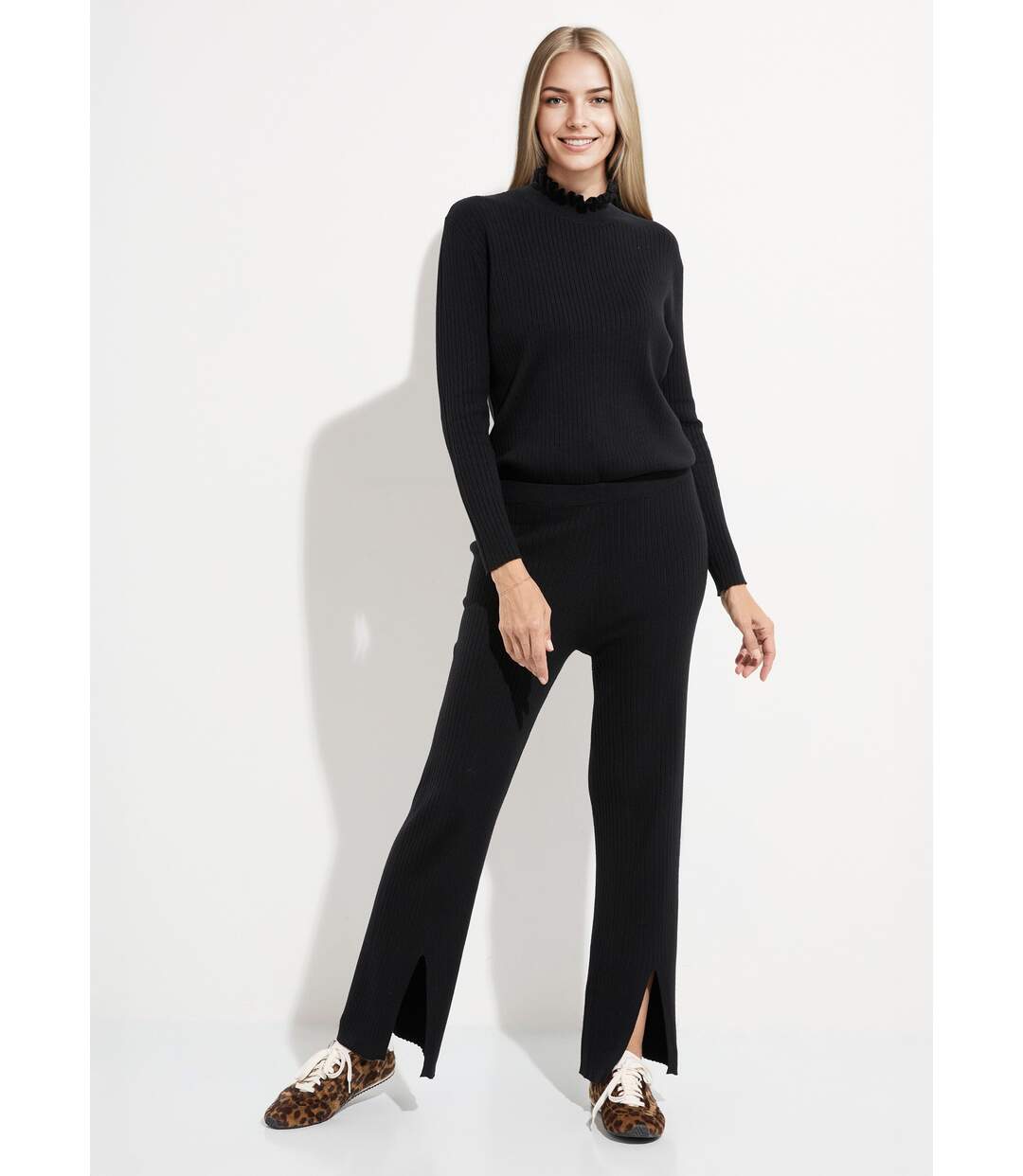 Pantalon détente en maille cotelée-4