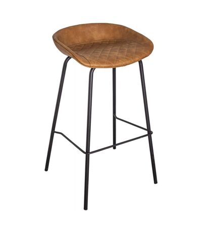 Tabouret de bar assise capitonnée Houston Caramel