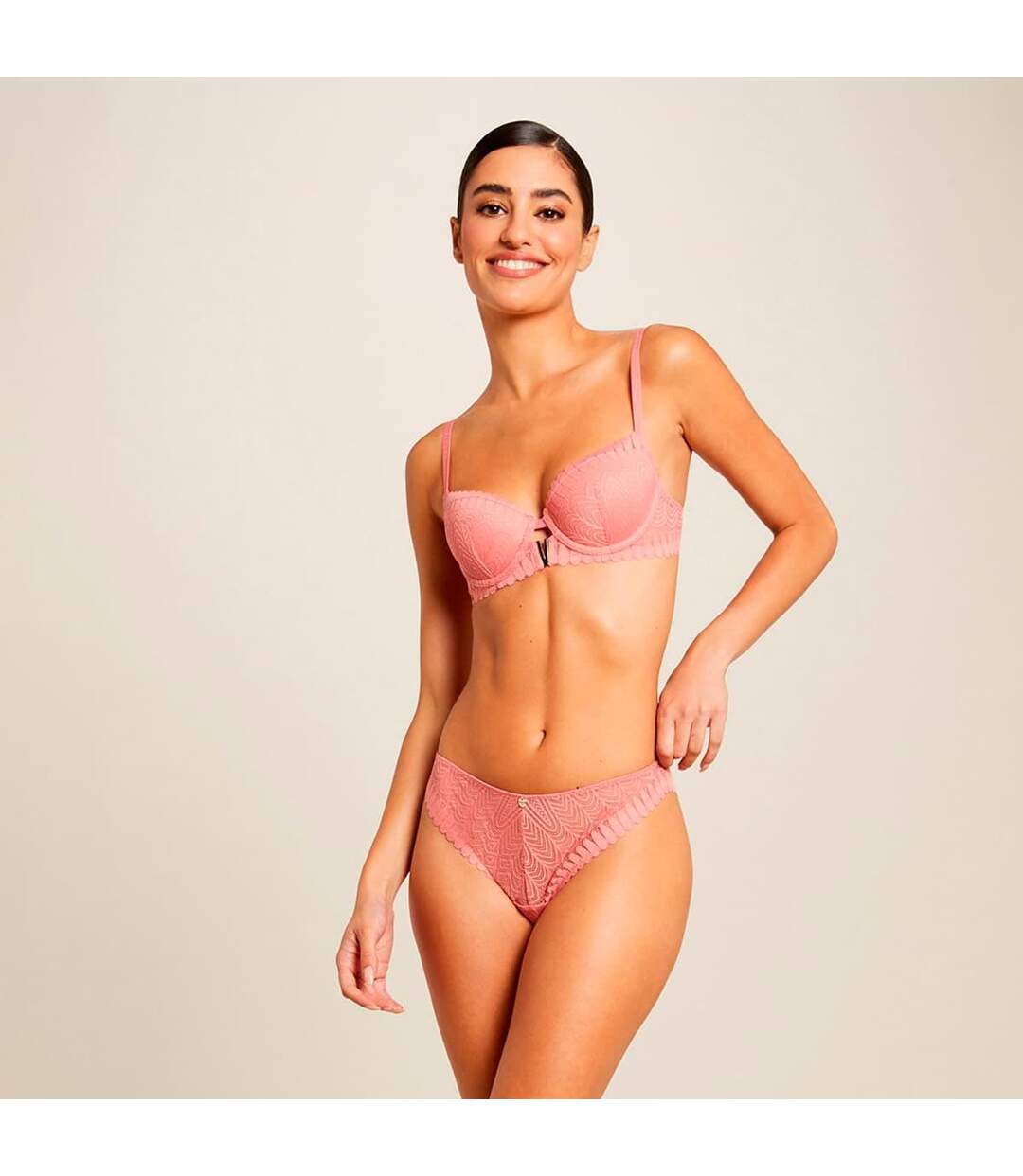 Soutien-gorge ampliforme rose Camille Dentelle-2