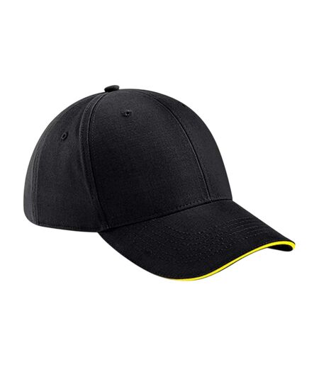 Casquette Motif/style 6 Panneaux Athleisure Noir Jaune Beechfield