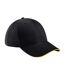 Casquette Motif/style 6 Panneaux Athleisure Noir Jaune Beechfield-1