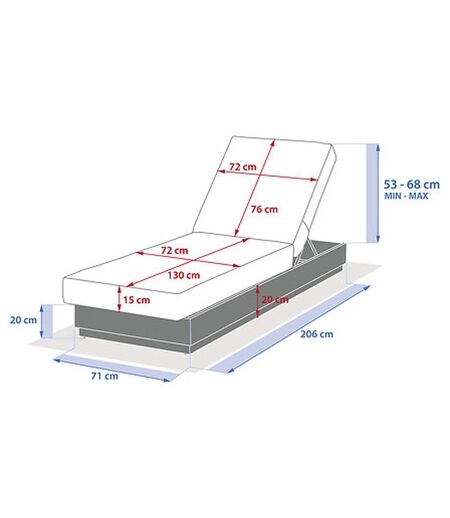 Lit de piscine en aluminium et acier ALLURE
