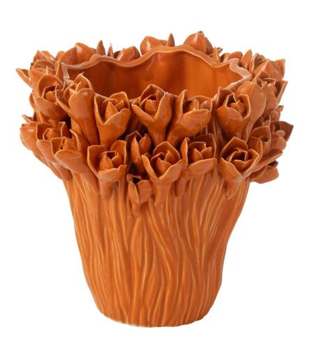 Vase Déco en Grès Ambrosia 19cm Orange